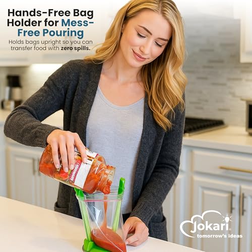 Baggy Rack - (6 Pack) Sandwich Bag Racks, Clip Food Storage Bags Onto Holder, Best Opener for Freezer & Storage Baggie - Ideal Plastic Kitchen, No Hassle Cooking Gadget Solutions For a Clean Pour - size: Pack of 6
