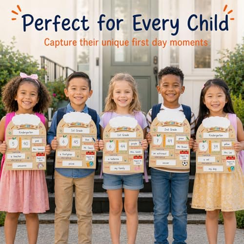 First Day Last Day of School Board Sign for Kids, First Day of Daycare Sign, Back To School Board Sign, Forst Day of School Sign, First Day of School Board - Back to School Kids Supplies Preschool - color: First Day of School Wooden Sign