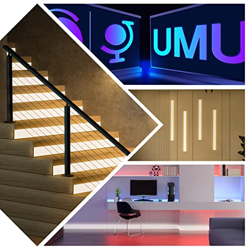 Muzata 4FT/1.2M Spotless Aluminum LED Baseboard Lighting Frosted LED Strip Light Diffuser Neon Skirting Board Indoor Mood Lighting Baseboard LC31 1.2M - size: 1Pack