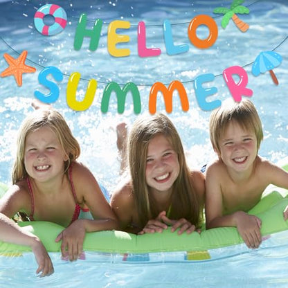 Hello Summer Banner,Summer Party Decorations