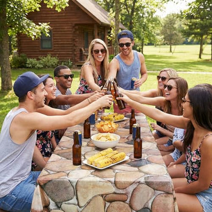 Tegeme 200 ft x 54 Inch Cobblestone Wall Tablecloth Roll Castle Wall Backdrop Disposable Plastic Stone Pattern Table Covers for Medieval Party Supplies Vbs Vacation Bible School Decor - size: 200 ft, style: Cobblestone