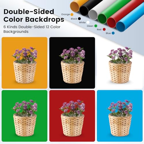 Portable Light Box & Soft Box, 16"x16" Professional Shooting Tent with 120 LED Lights Photo Studio Light Box Photography with 6 Color PVC Backdrops for Jewelry and Product Photography - color: Black-16inch Studio Box