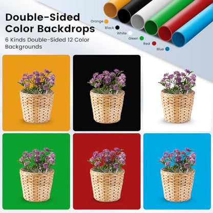 Portable Light Box & Soft Box, 16"x16" Professional Shooting Tent with 120 LED Lights Photo Studio Light Box Photography with 6 Color PVC Backdrops for Jewelry and Product Photography - color: Black-16inch Studio Box