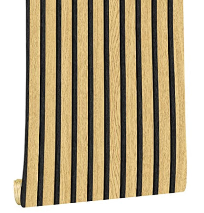 myforHD Wallpaper Peel and Stick Wood Grating Stripe Self-Adhesive Wallpaper Faux Wood Contact Paper Wood Slats Self Adhesive Wall Paper PVC Vinyl Film Removable Waterproof (Wood A, 17.3" x 393") - color: Wood A, size: 17.3" x 393.7"