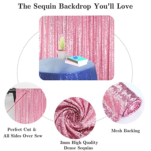 Partisout Polyester Sequin Backdrop 4ft x 7ft, Pink Gold, for Wedding, Party, Photography, Curtain, Includes 1 Panel - color: Pink Gold, size: 4ftx7ft
