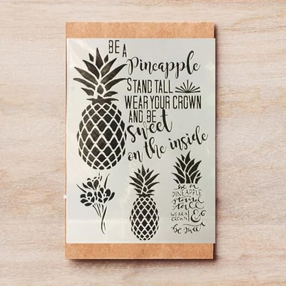 TIAMECH A4 Reusable Pineapple Stencil for Painting - Be a Pineapple Layering Template, DIY Wall Art, Wood Furniture, Scrapbook & Crafts (8.3x11.7inch) - style: Pineapple