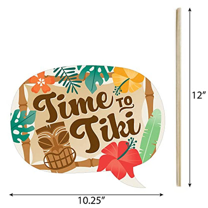 Big Dot of Happiness Funny Tropical Luau - Hawaiian Beach Party Photo Booth Props Kit - 10 Piece