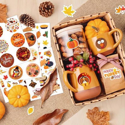 Joy Bang 300 PCS Thanksgiving Stickers for Kids, 24 Sheets Happy Thanksgiving Fall Sticker Turkey Stickers Crafts for Kids, Friendsgiving Party Favors Supplies Games Activities Gifts - style: Thanksgiving
