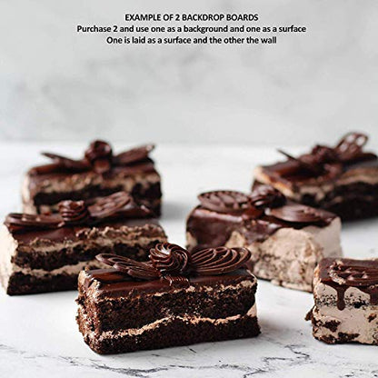 Bessie Bakes Marble Replicated Photography Backdrop 2 Feet Wide x 3 Feet Long 3 mm Thick