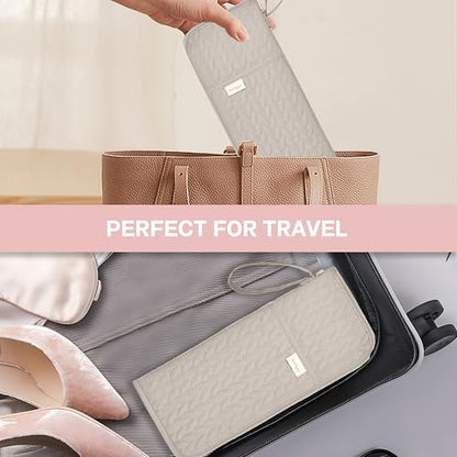 KarSyon Hot Tools Organizer Heat Resistant Mat Case Hair Tools Holder Travel Bag Portable Hair Styling Tools Cover Pouch for Curling Iron,Flat Iron,Hair Straightener (Camel) - color: Camel