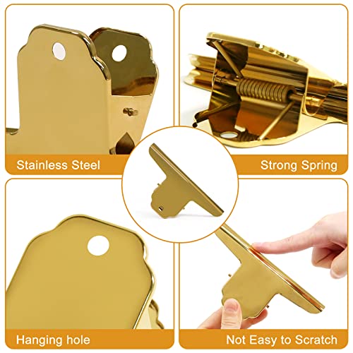 Coideal Gold Metal Bulldog Paper Clips, 3 Pack Stainless Steel Large Bull Clips Clamps for Drawing Board, Home Kitchen Office (5.7 inch / 14.5 cm) - color: Gold