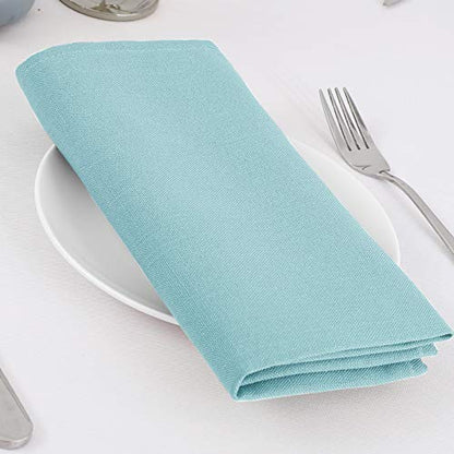 H.VERSAILTEX Cloth Napkins Set of 12 (18" X 18") Linen Textured Dinner Napkins Waterproof Extra Soft Thick Durable Reusable Napkins with Hemmed Edges for Dinners, Weddings and Everyday Use, Aqua - color: Aqua, size: 18" x 18" (Square)