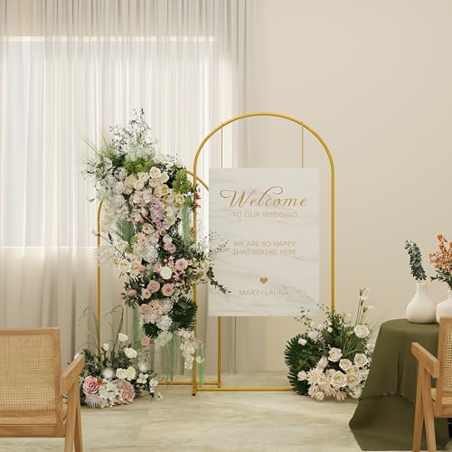 UDEAR Metal Arch Backdrop Stand Set of 2(7.2FT,6.0FT),Arch Kit for Weddings,Parties,Events,Climbing Plants,Baby Shower Photo Backdrops,Gold - color: Gold, size: 7.2FT,6.0FT