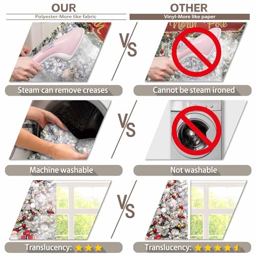 Fabric 10x8ft Merry Christmas Winter Bokeh Photography Backdrop North Pole Forest Snow Xmas Tree Background Santa Party Decoration Holiday Photo Banner Props - size: 10'x8'