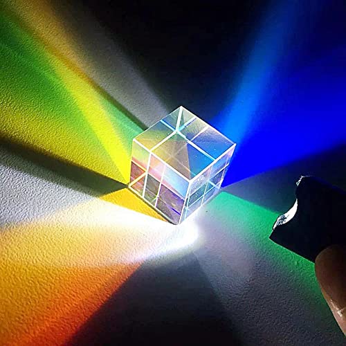 2023 New Magic Prism Cube, Mini K9 Crystal Glass Prism Cube, Rainbow Color Prism Cubes Sun Catcher The Original Cube for Physics Teaching Art Decor Photography Props (E-18×18mm) - color: E-18×18mm