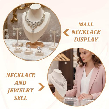 3pcs Necklace Display Stand,Jewelry Bust Display Stands,Jewelry Necklace Display for Vendors,Jewelry Photography Props,Home Trade Organizer(9.64" D x 4.13" W x 6.49" H)