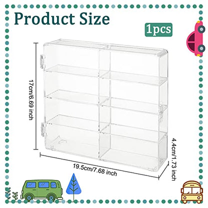 OLYCRAFT 8-Compartment Acrylic Display Case - Clear Storage Box for Model Cars and Jewelry Beads - 7.7x6.7x1.7 Inch - color: 8 Compartments
