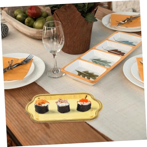 Antique Floral Engraved Metal Tray for Serving Desserts and Beverages Elegant Rectangular Platter for Weddings Buffets and Home Decor Mirror Finish