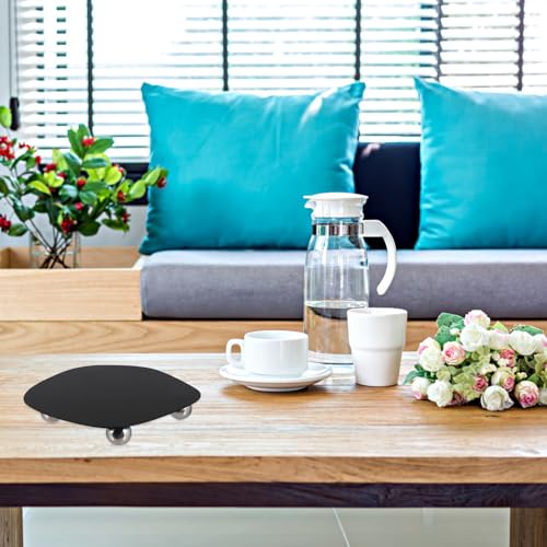 Housoutil Acrylic Sundries Holder Tray Black Irregular Shape Decorative Aromatherapy Storage Rack Home Décor Accent for Vanity Table and Photography Prop