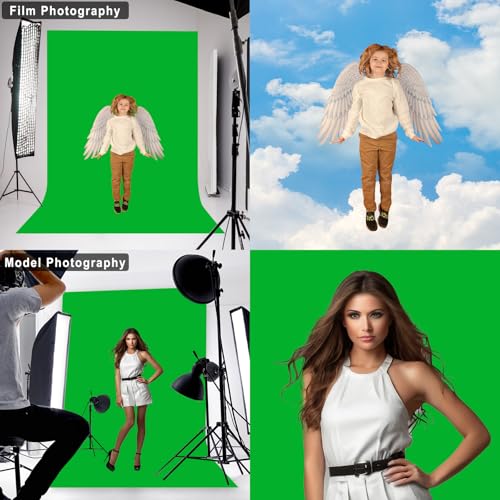 Green Screen Key Backdrop, Polyester, 5X7 FT, Photography Background, Machine Washable, Green, LY166 - color: Green, size: 5X7 FT