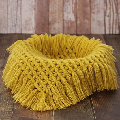 Newborn Baby Photography Props Blanket Posing Aid for Girl Boy Photo Shoot Baskets Filler Posing Stuffer Background Blanket (Yellow) - color: Yellow