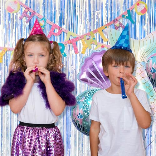 2 Pack Foil Curtain Backdrop Iridescent Metallic Tinsel Foil Fringe Curtains Photo Booth Props for Birthday Wedding Engagement Baby Shower Bachelorette Christmas Holiday Celebration Party Decorations - color: Iridescent, size: 2 Pcs