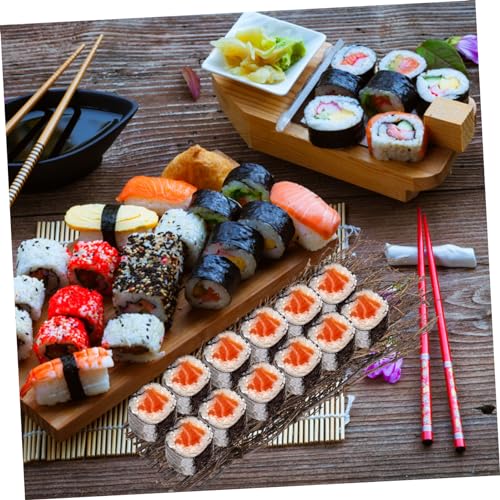 iplusmile 3pcs Sushi Serving Fence Tray for Japanese Sashimi Seafood Rustic Lightweight Food Photography Kit Decorative Tabletop Plate for Sushi Restaurant and Home