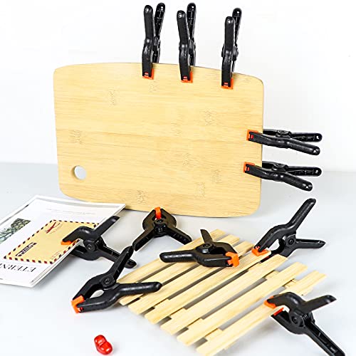12 Packs of 3.5 inch Black Multipurpose Professional Plastic Heavy Spring Clamps，Plastic Clamps Available Home Improvement,Craftsmanual,Backdrop Stand,Photo Backdrop Clips