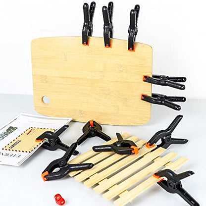 12 Packs of 3.5 inch Black Multipurpose Professional Plastic Heavy Spring Clamps，Plastic Clamps Available Home Improvement,Craftsmanual,Backdrop Stand,Photo Backdrop Clips