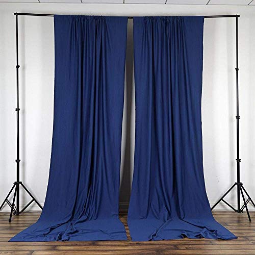 AK TRADING CO. 10 feet x 8 feet IFR Polyester Backdrop Drapes Curtains Panels with Rod Pockets - Wedding Ceremony Party Home Window Decorations - Navy Blue - color: Navy Blue, size: 10 ft x 8 ft