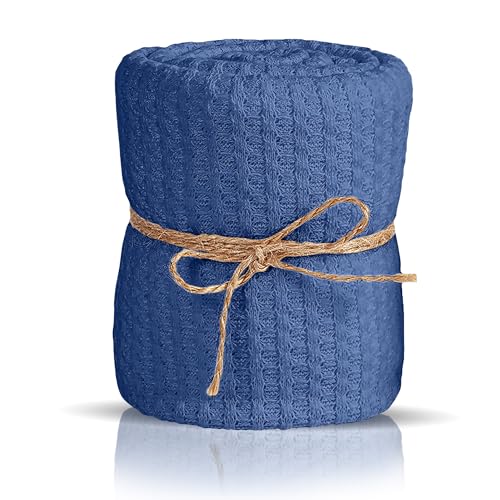 Baby Wrap. Newborn Photography Wraps. Baby Swaddle or Blanket for Newborn Photography Props. Waffle Knit Swaddle. Infant Photoshoot Props for Boy or Girl. (Blue) - color: Blue