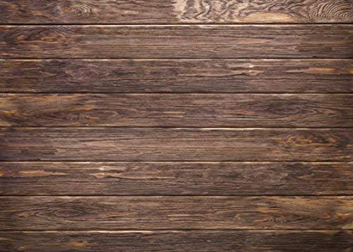 LYWYGG 7x5ft Thin Vinyl Brown Wood Backdrop Photographers Retro Wood Wall Background Cloth Seamless CP-19 - size: 7X5FT