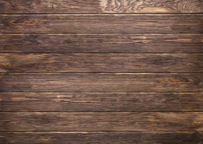 LYWYGG 7x5ft Thin Vinyl Brown Wood Backdrop Photographers Retro Wood Wall Background Cloth Seamless CP-19 - size: 7X5FT