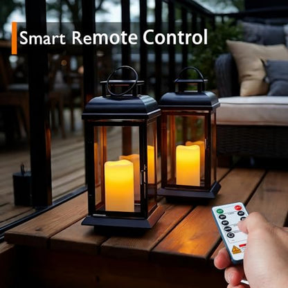 Homemory 3"x5" Flameless Candles, Outdoor Waterproof, Battery Operated LED Pillar Candles with Remote Control and Timer, Plastic, Long Lasting - size: 3"x5"5"