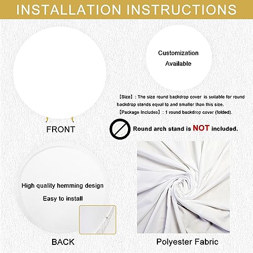 6.5x6.5ft Wedding Round Backdrop Cover - Apricot Champagne Floral Flowers Leaves Bridal Shower Party Circle Backdrop Cover - Miss to Mrs Photography Background Props - color: Apricot, size: 6.5x6.5ft-Diameter