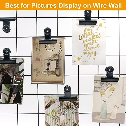 Coideal Black Bulldog Paper Clips 2 Inch, 20 Pack Large Metal Hinge Clips Binder Bull Clip Clamps for Food Bags, Pictures Photos, Art Crafts, Office Supply (50mm) - color: Black