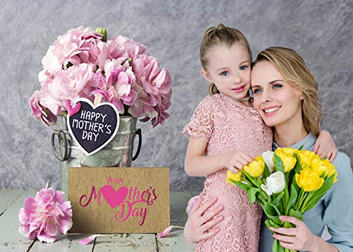 CYLYH10x8ft Happy Mother's Day Backdrops Pink Carnation Background Wood Floor Backgrounds Gray Abstract Background Mother's Party Bridal Shower Party Decor D524 - size: 10x8ft