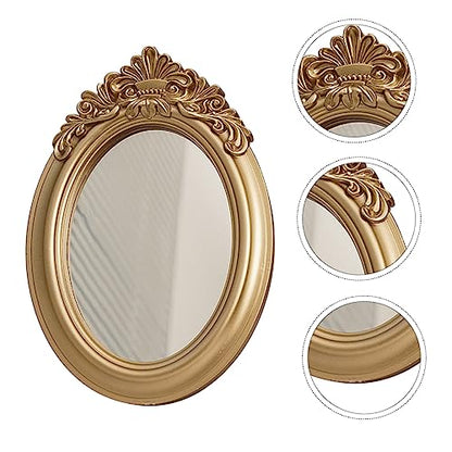1pc Retro Decorative Mirror Tray Elegant Storage Makeup Home Photo Prop Accent for