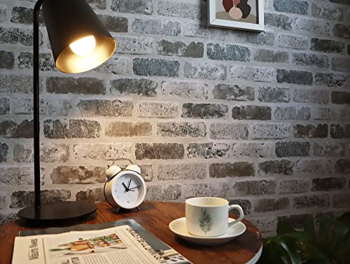 Guvana 17.3"×118" Brick Peel and Stick Wallpaper Brick Wallpaper Grey Brown 3D Brick Self Adhesive Contact Paper Textured Removable Vintage Wallpaper Decorative Wall Classroom Covering - color: Grey and Brown, size: 17.3" x 118"