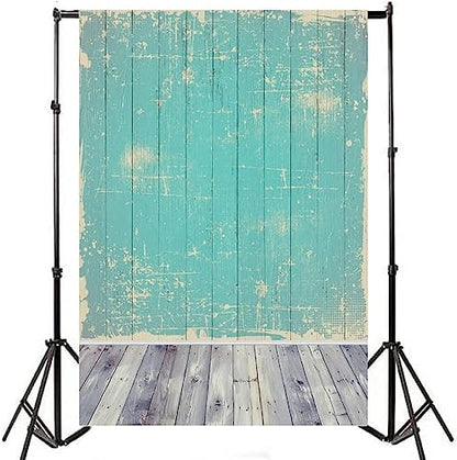 AOFOTO 5x7ft Wood Plank Backdrop Hot Blue Hardwood Wooden Board Floor Panels Photography Background Nostalgia Retro Photo Studio Props Girl Child Boy Kid Infant Portrait Vinyl - size: 5x7ft