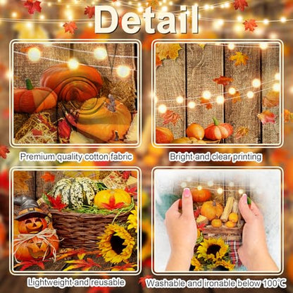 Avezano Fall Backdrop 8x6 ft Autumn Harvest Thanksgiving Wood Background Sunflower Hay Newborn Fall Photography Background Photo Booth Prop - size: 8x6ft, 95x71inch