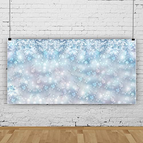 20x10ft Falling Snowflake Portrait Backdrops for Photography Winter Ice Snow Flakes Photo Shoot Newborn Kids Baby Adults Wedding Photo Background Vinyl Photo Booth Props - size: 20x10ft