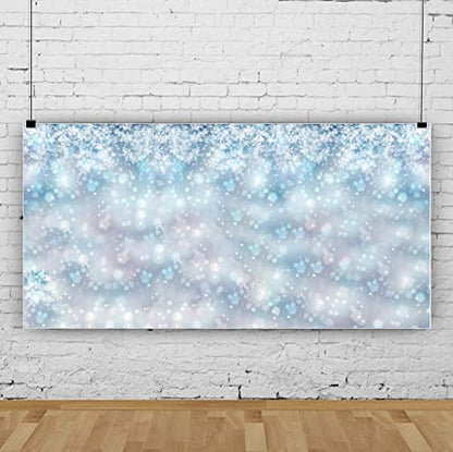20x10ft Falling Snowflake Portrait Backdrops for Photography Winter Ice Snow Flakes Photo Shoot Newborn Kids Baby Adults Wedding Photo Background Vinyl Photo Booth Props - size: 20x10ft