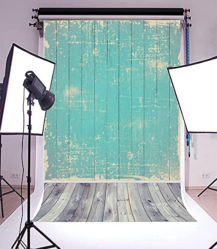 AOFOTO 8x10ft Wood Plank Backdrop Hot Blue Hardwood Wooden Board Floor Panels Photography Background Nostalgia Retro Photo Studio Props Girl Child Boy Kid Infant Portrait Photoshoot Vinyl - size: 8x10ft