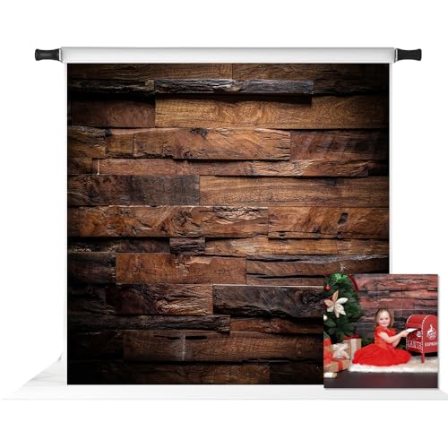 Kate 10x10ft Brown Shiplap Wood Backdrop for Photography Retro Vintage Wooden Texture Background Photo Studio Props - color: Wood 1, size: 10x10ft