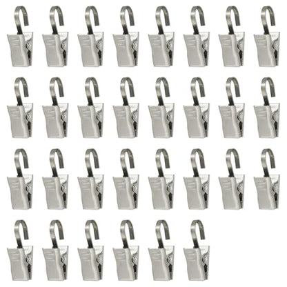 yueton Pack of 30 Stainless Steel Clips w/Hook for Curtain, Photos, Home Decoration