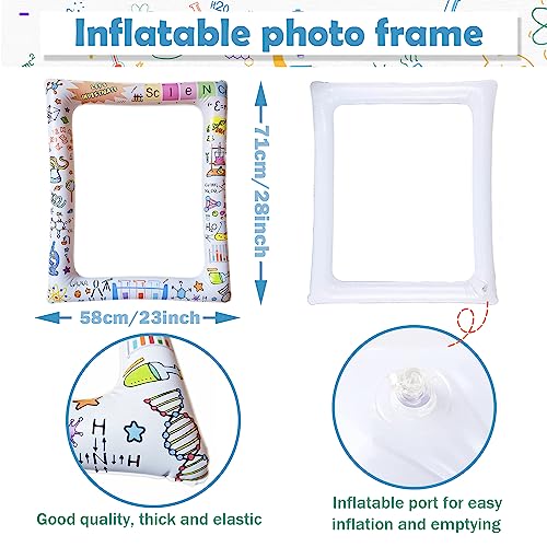 Science Pary Inflatable Photo Booth Selfie Frame & Props Set Giant Science Lab Party Selfie Photo Booth Picture Frame Photo Props Blow Up Photo Frame for Birthday Party Decorations