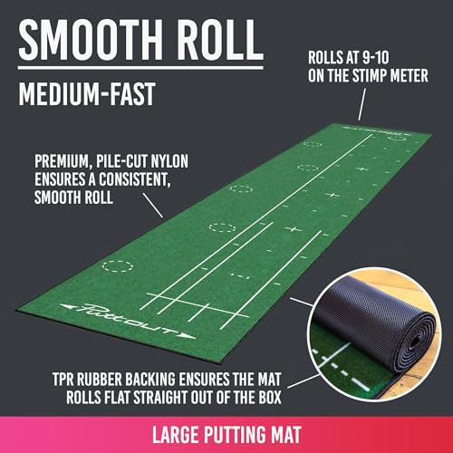 PuttOut Large Golf Putting Mat, 367cm x 67cm