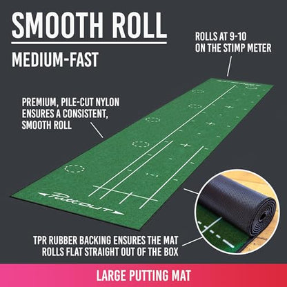 PuttOut Large Golf Putting Mat, 367cm x 67cm
