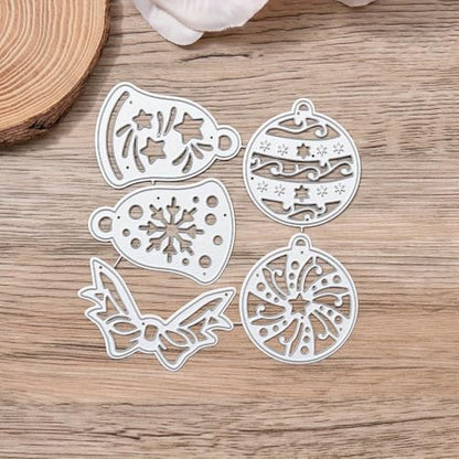 Lapoo Festivals Metal Cutting Die for Scrapbooking - Durable, Cut Stencils for DIY Scrapbook Photo Album Decorative Paper Card, Card Making Supplies, Embossing (Christmas Bells and Bows 4.7 x 4.6 in) - style: Christmas Bells and Bows 4.7 x 4.6 in